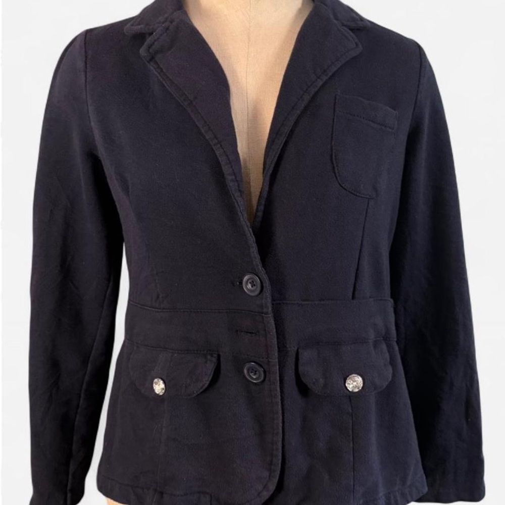 French Toast Navy Blue Vintage Blazer Pockets Gem Buttons Girls Size 14 Womens S